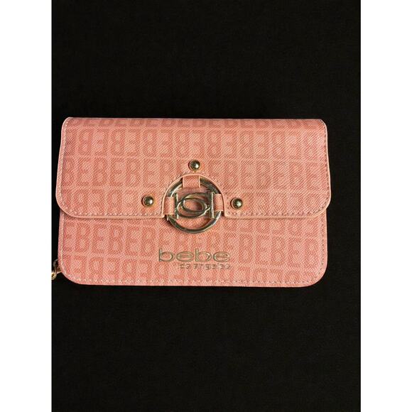 Bebe Kira Crossbody Bag Dusty Rose | Gold Logo Purse Designer-Inspired NWT - Picture 1 of 5